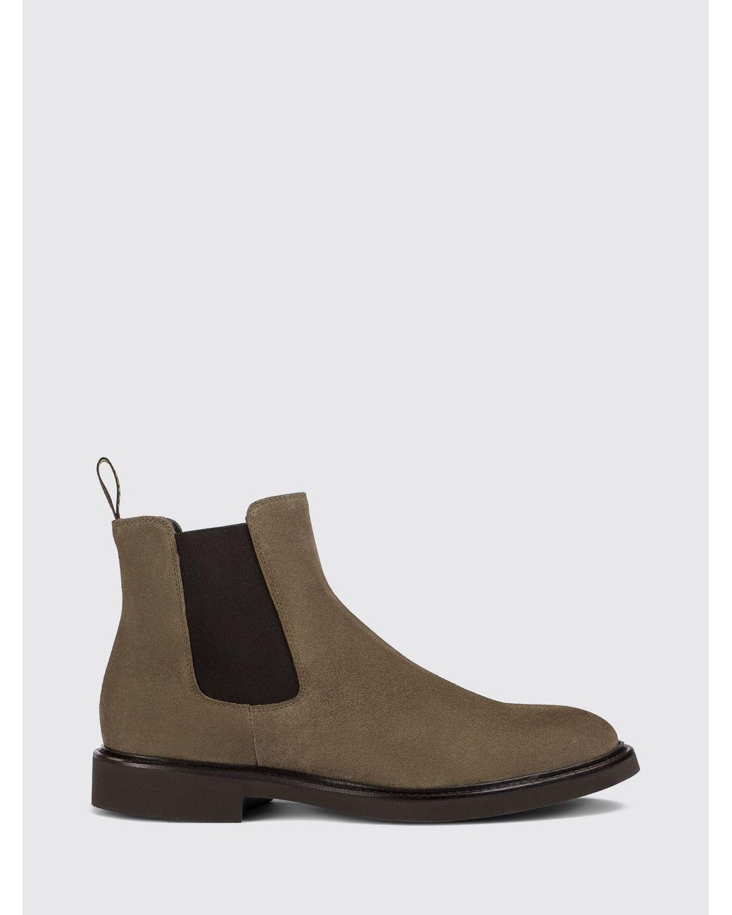 Doucal's Brown Suede Chelsea Boots With Rear Pull Tab for men