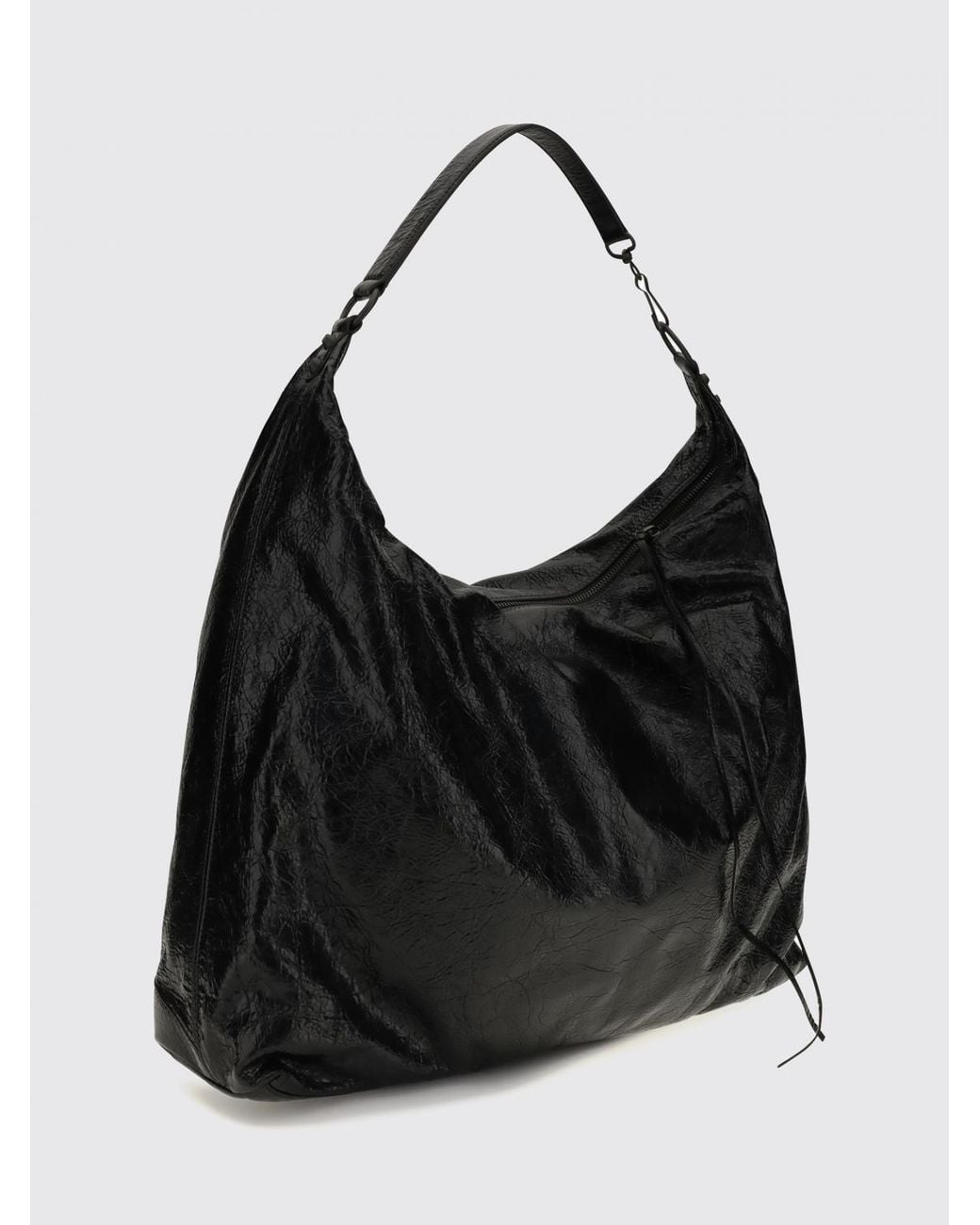 Balenciaga Black Le City Arena Lambskin Shoulder Bag With Studs