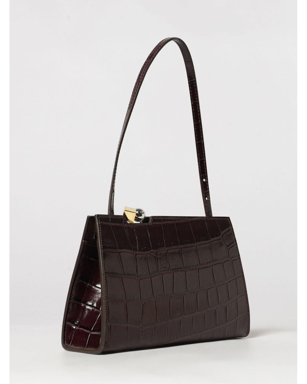 Jacquemus Red Le Salon Croc-Effect Calf Leather Shoulder Bag