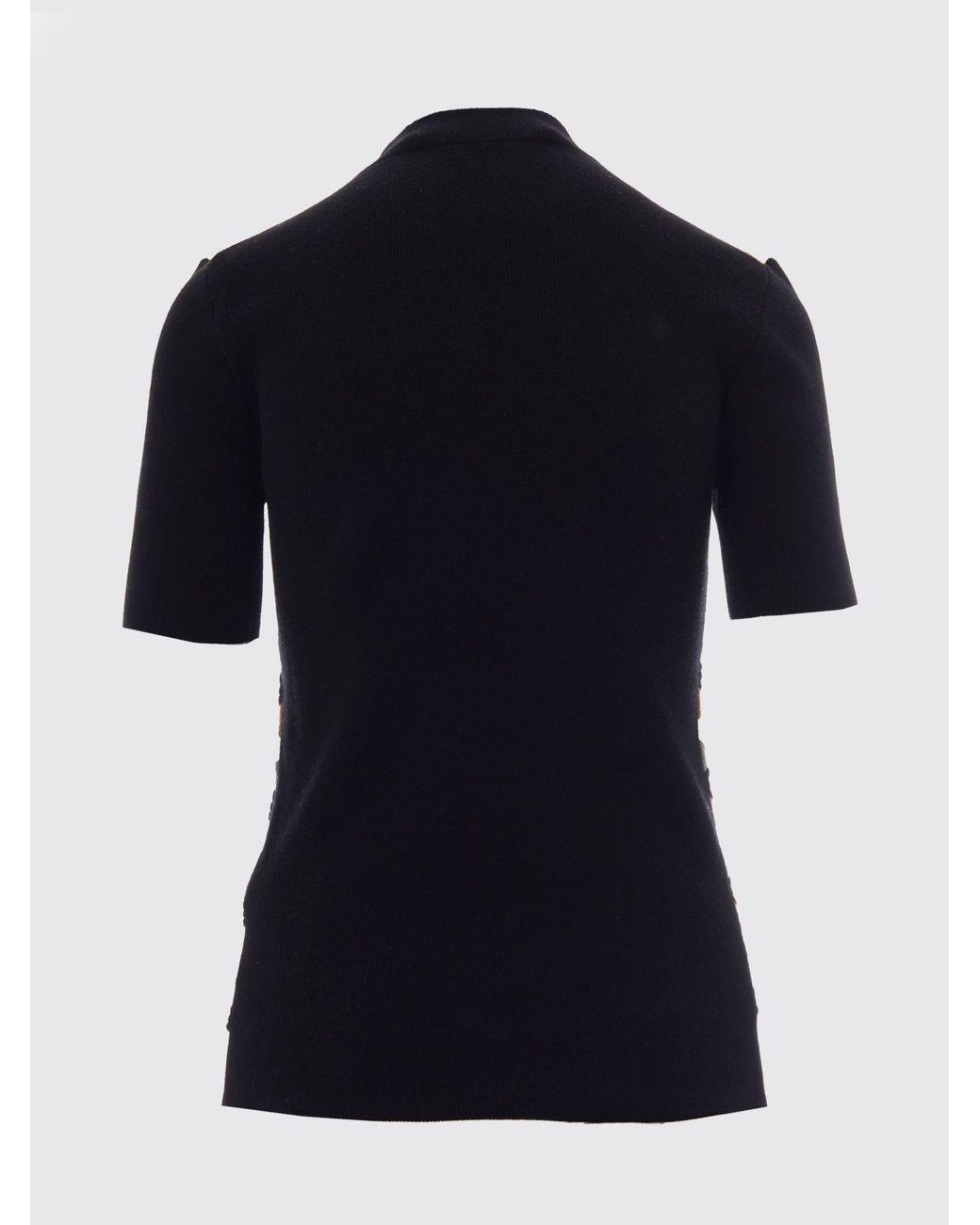 Marni Black Slim Fit Striped Virgin Wool Sweater