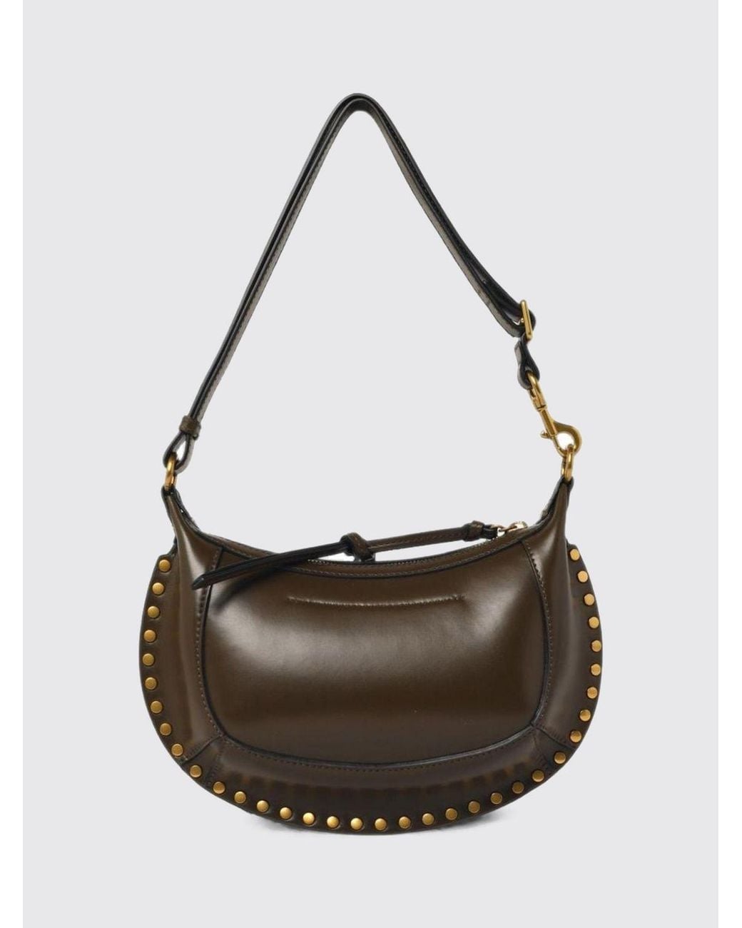 Isabel Marant Black Oskan Moon Smooth Leather Crossbody Bag With Studs