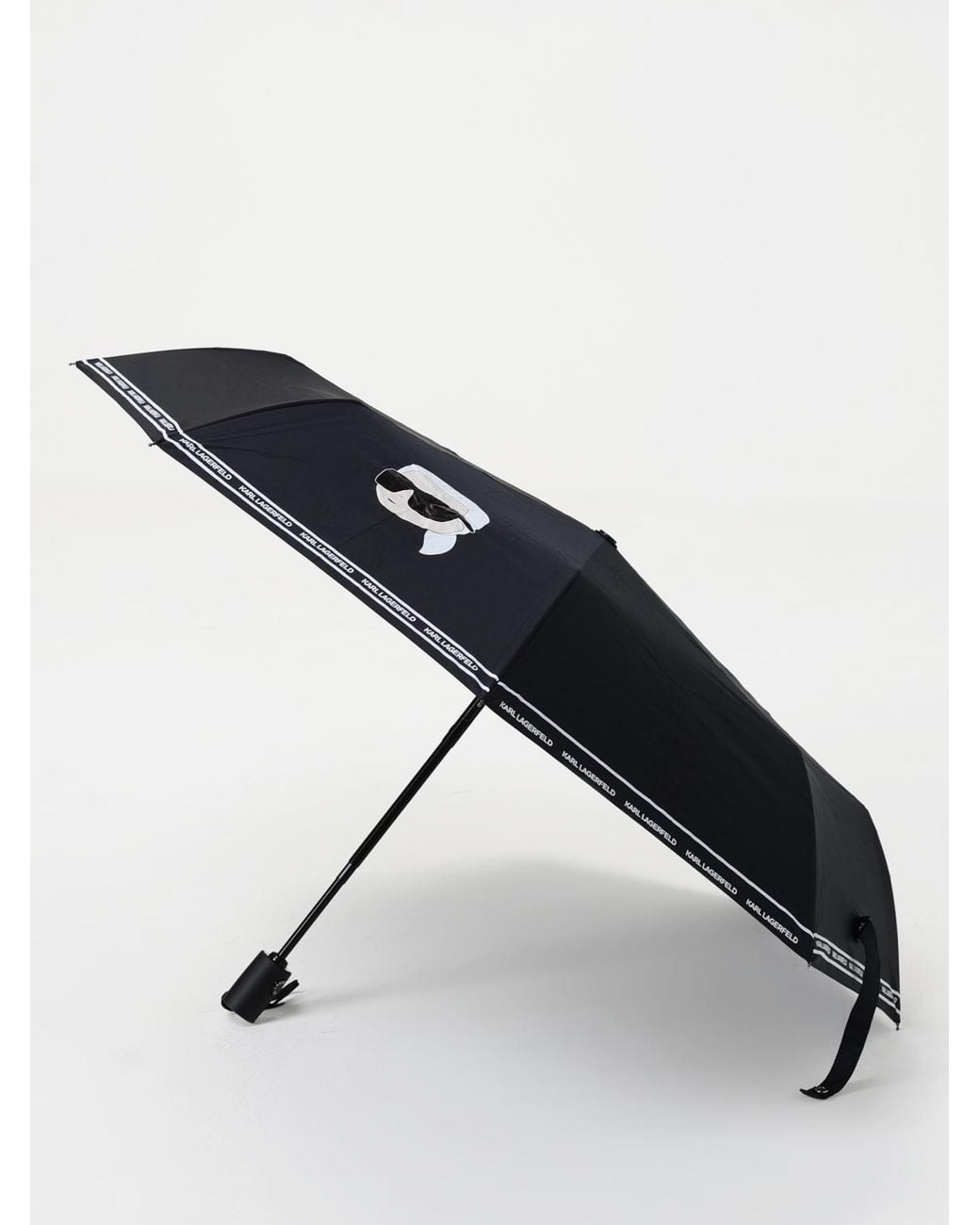 Karl Lagerfeld White Compact Automatic Umbrella