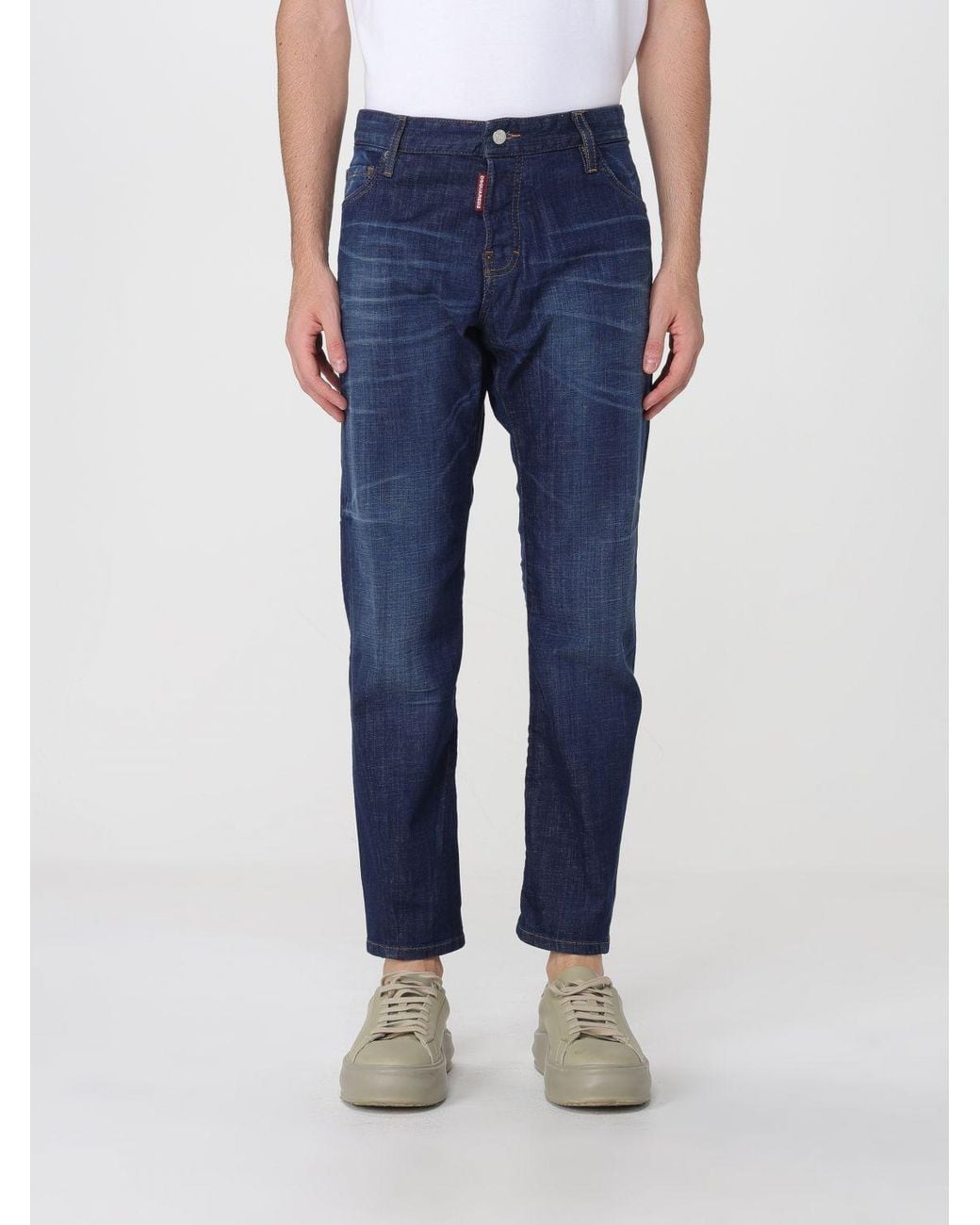 DSquared² Blue Regular Fit Straight Stretch Denim Jeans for men