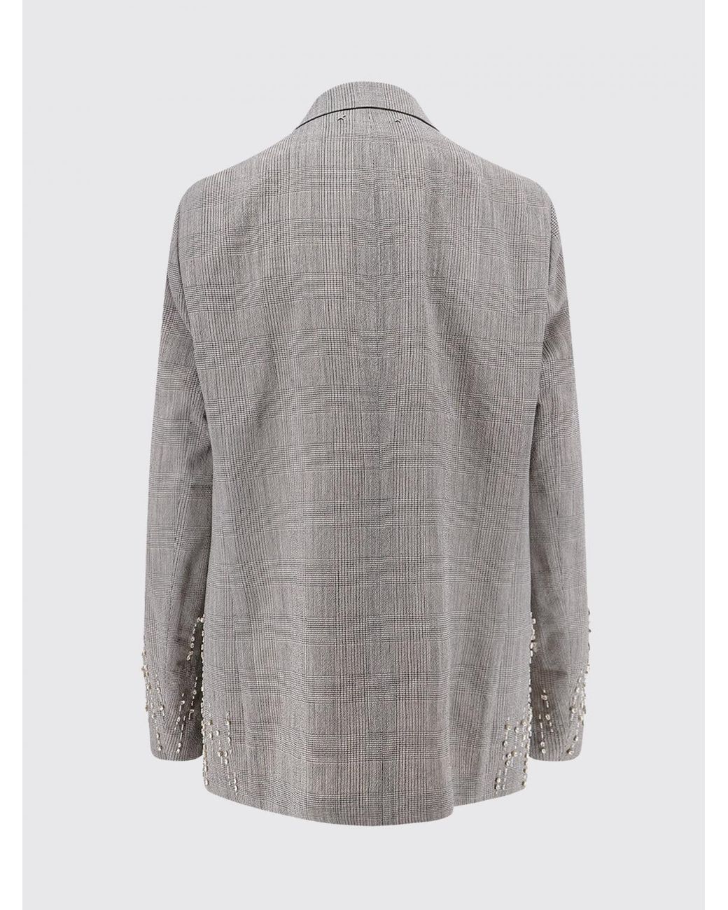 Golden Goose Deluxe Brand Gray Virgin Wool Blazer With Crystals