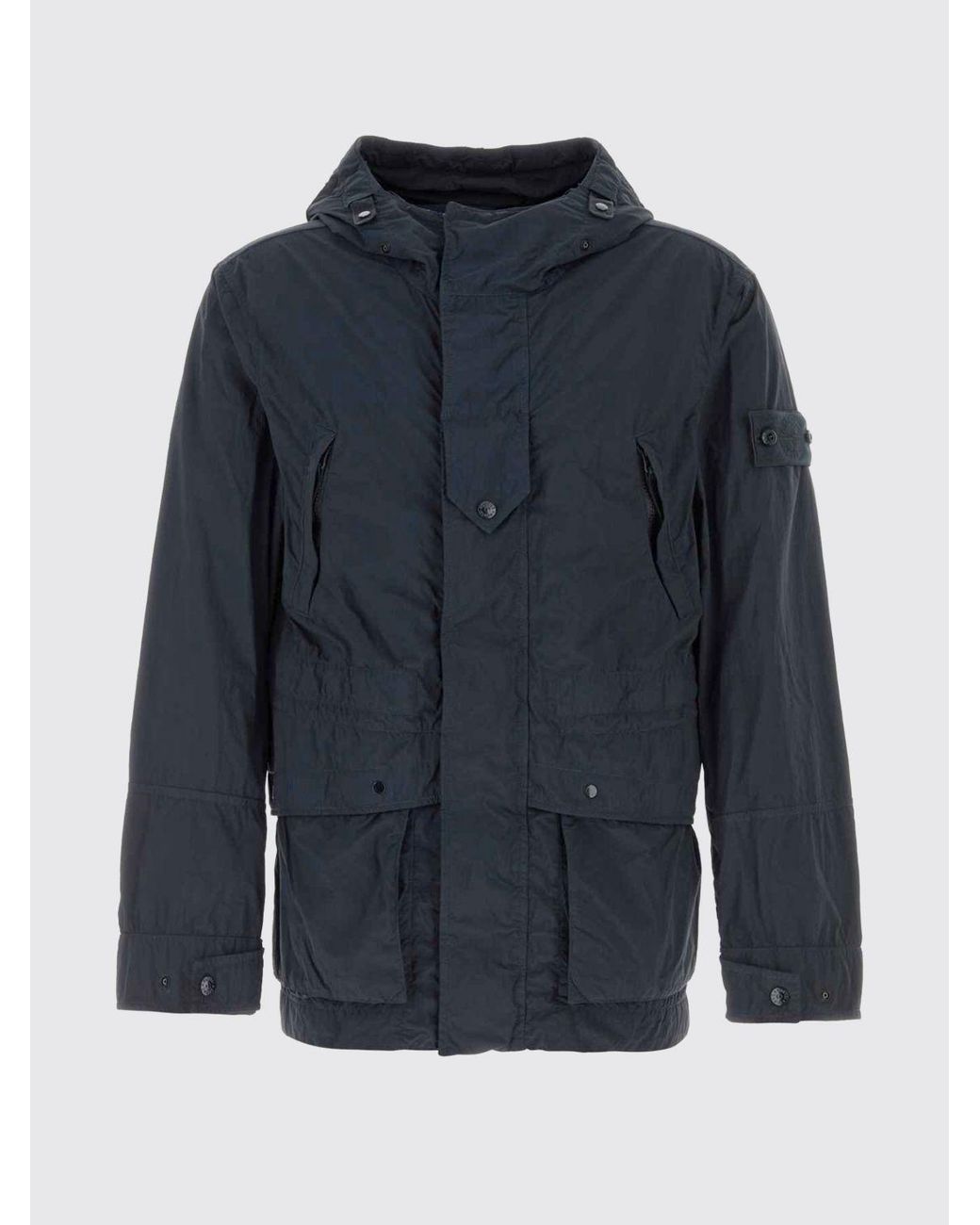 Stone Island Blue Ghost Capsule Nylon Parka With Hood And Monochrome Logo for men