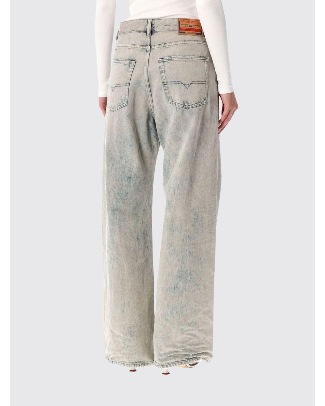 DIESEL Gray 1996 D-Sire-Yu Low-Rise Wide Leg Bleached Denim Jeans