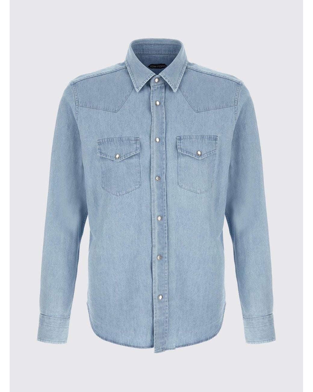 Tom Ford Blue Cotton Shirt for men