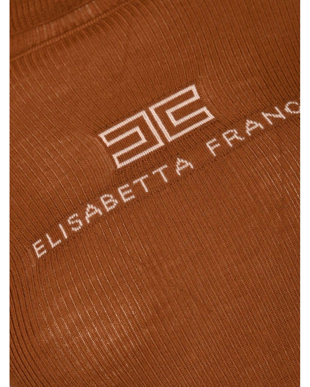 Elisabetta Franchi Blue Slim Fit Wool Turtleneck Jumper With Contrast Logo