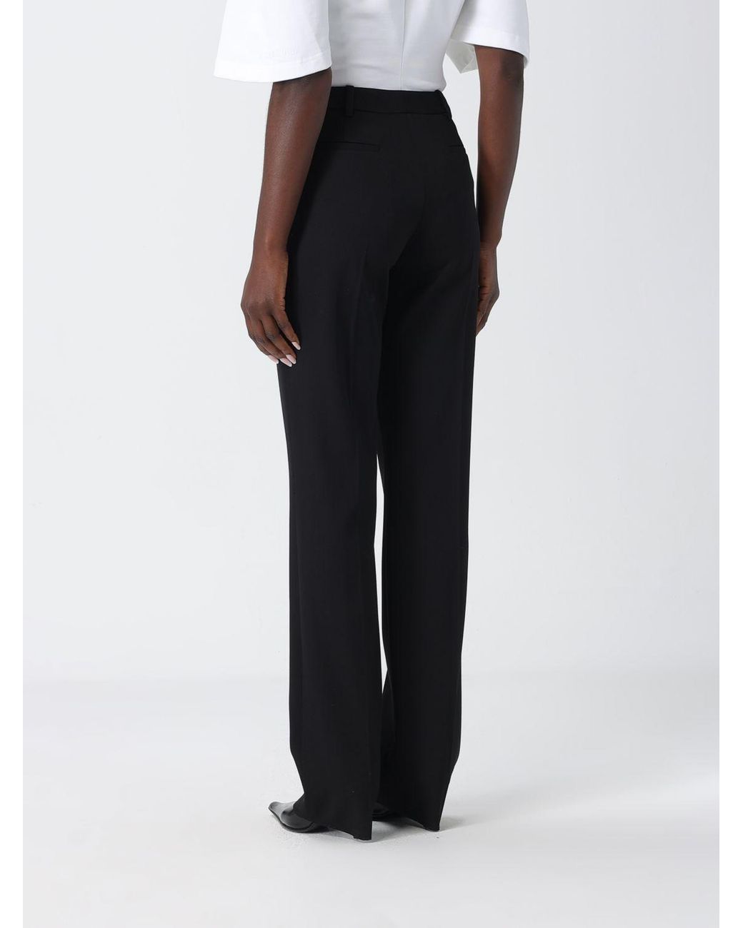 Balenciaga Black Stretch Wool Slim Fit Trousers