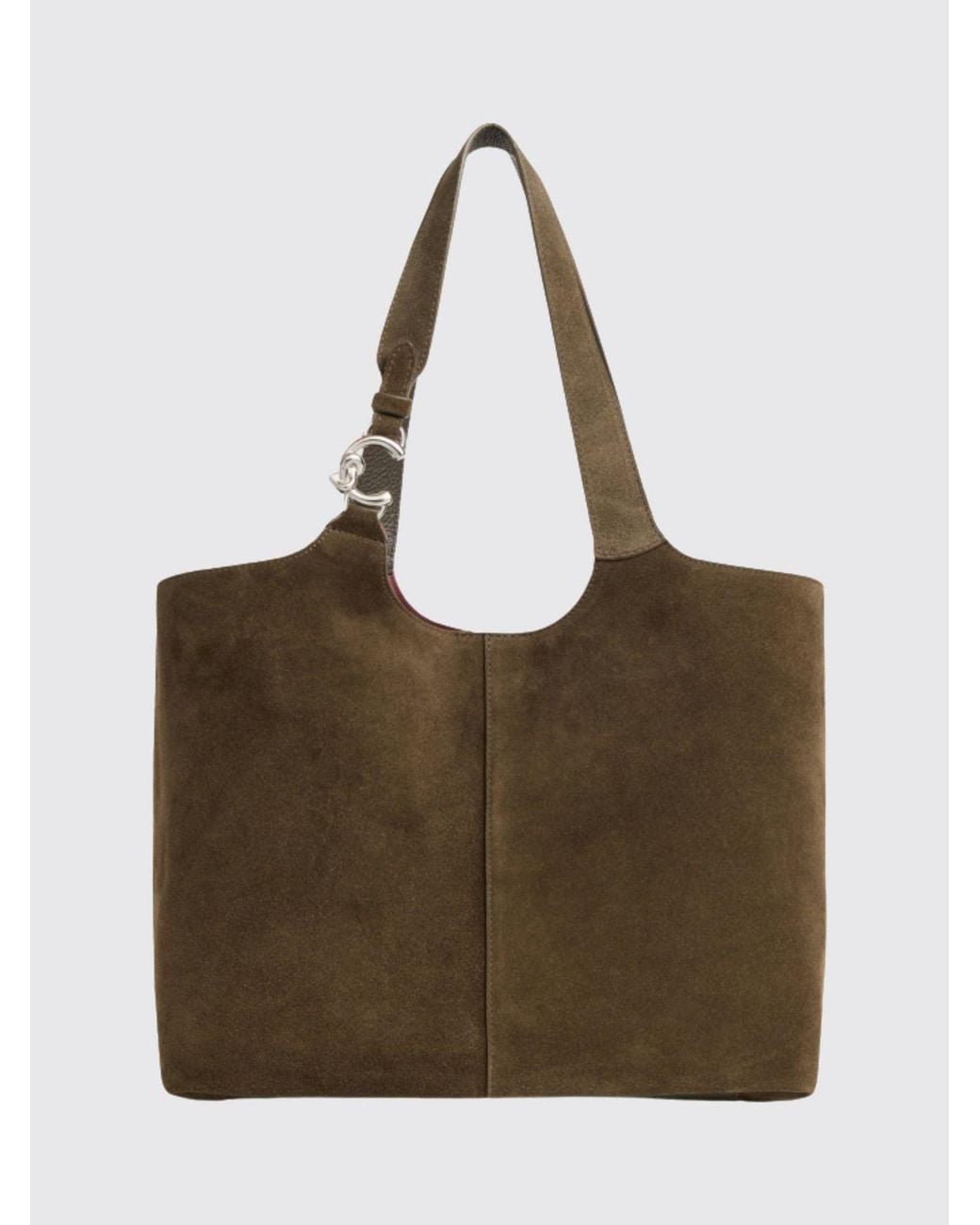 Coccinelle Brown C-Easy Large Leather And Suede Tote Bag With Inner Pouch