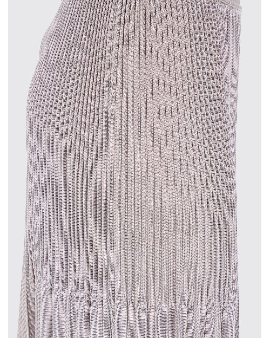 Giorgio Armani Natural Pleated Viscose Skirt
