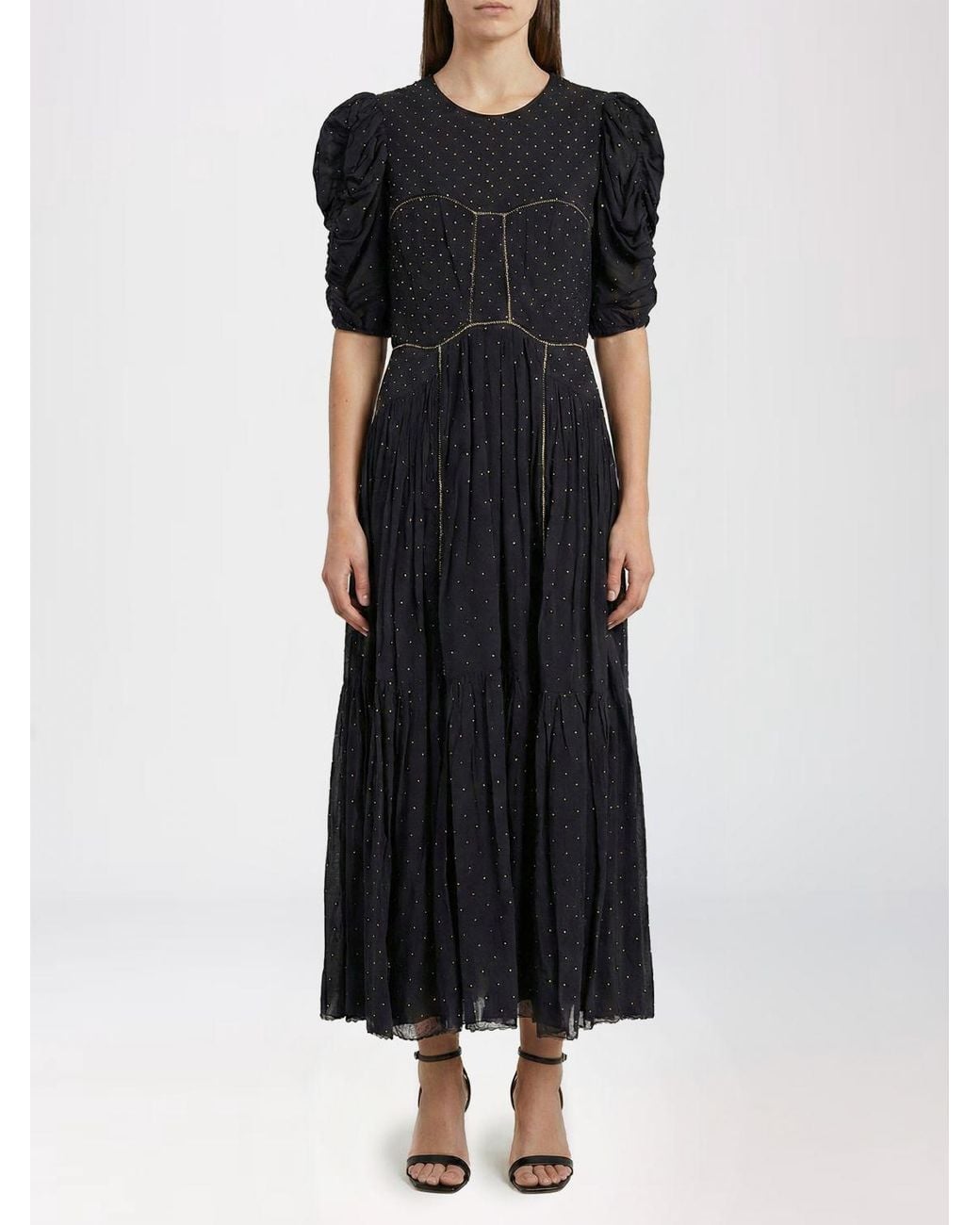 Isabel Marant Black Cotton Polka Dot Dress