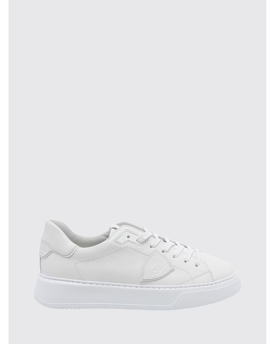 Philippe Model Temple Low Low-Top-Sneakers Aus Glattleder Mit Schild-Logo in White für Herren