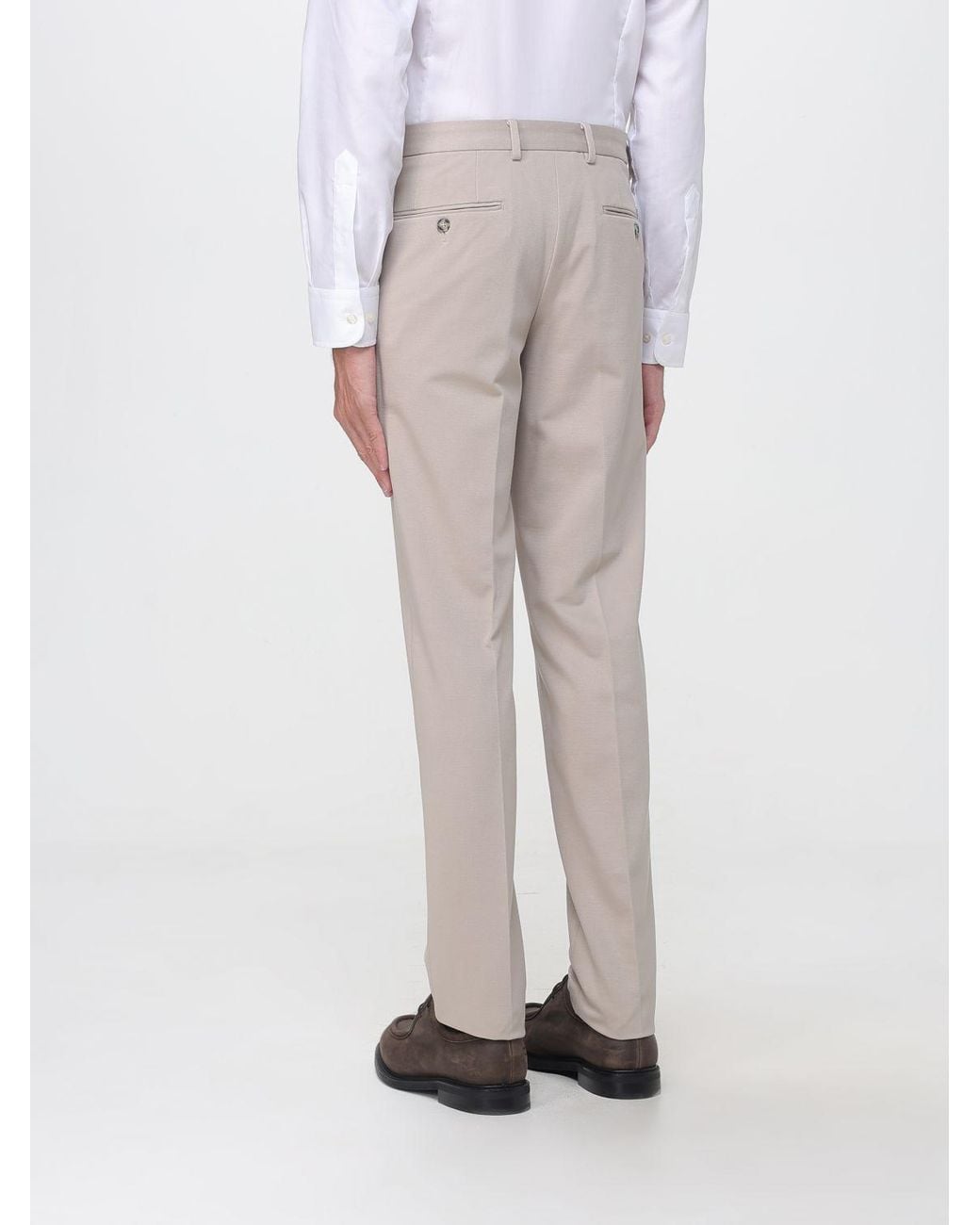 Manuel Ritz Multicolor Slim Fit Gabardine Chino Trousers With Off-Center Fastening for men