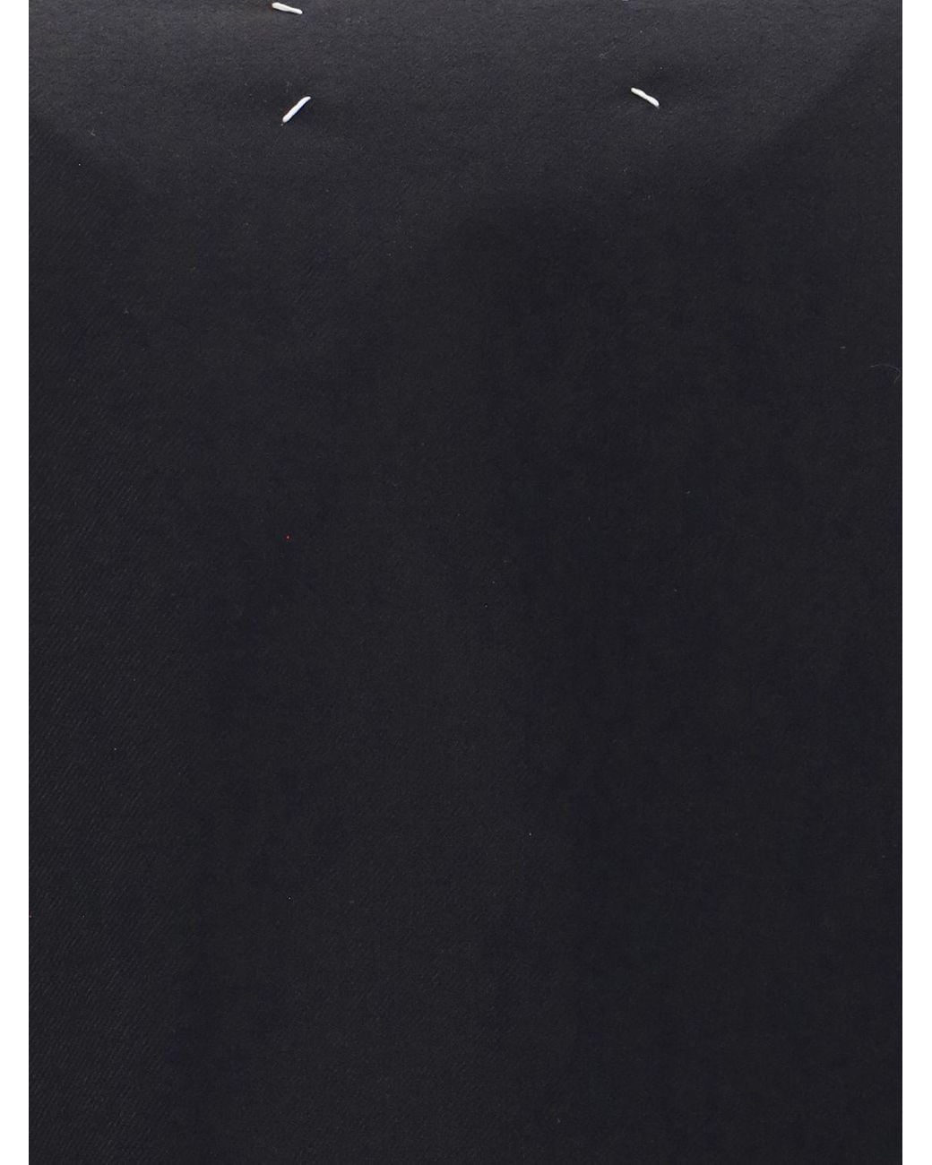 Maison Margiela Blue Cropped Open-Front Wool Blazer With Iconic Stitch