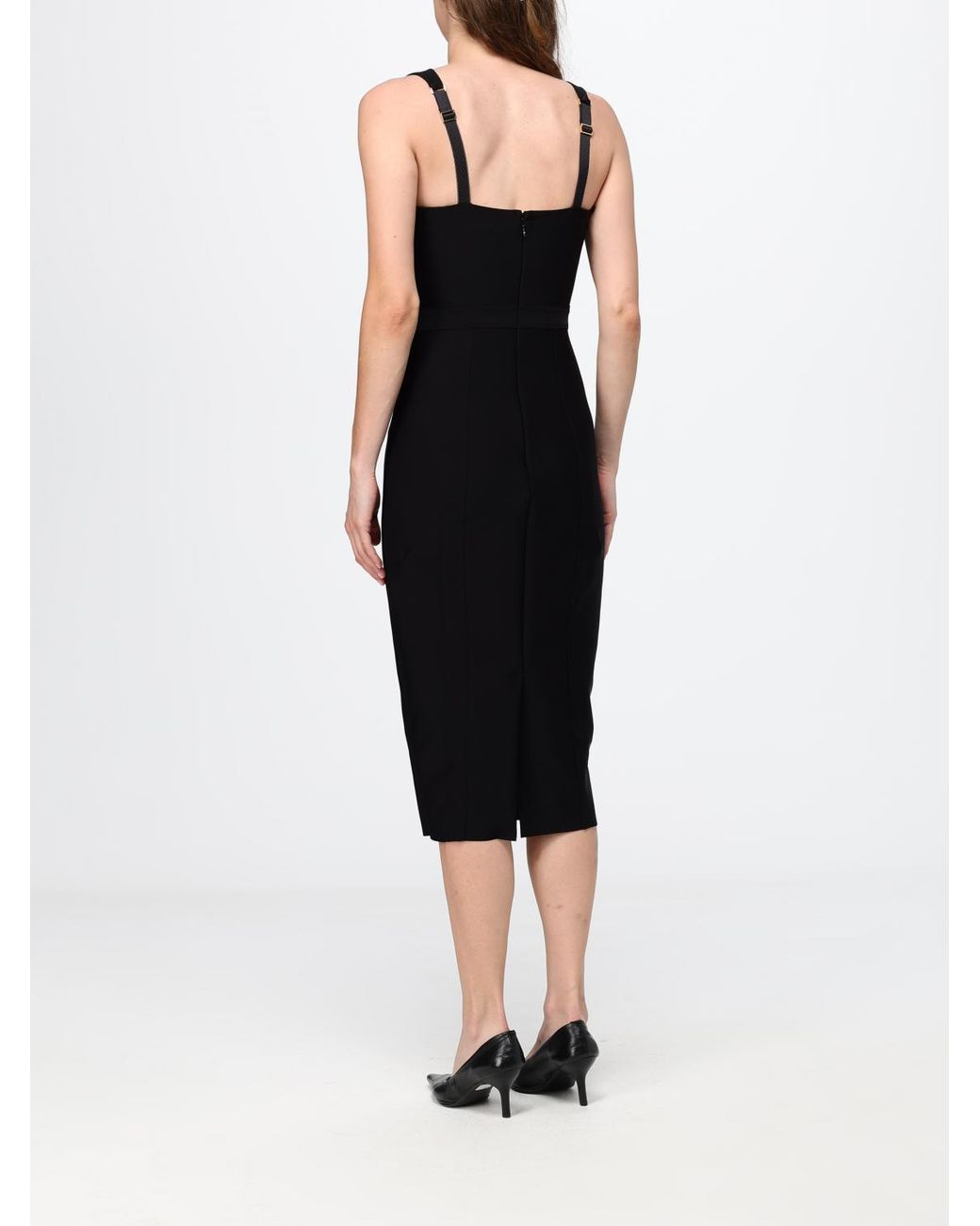 Elisabetta Franchi Black Midi Sheath Dress