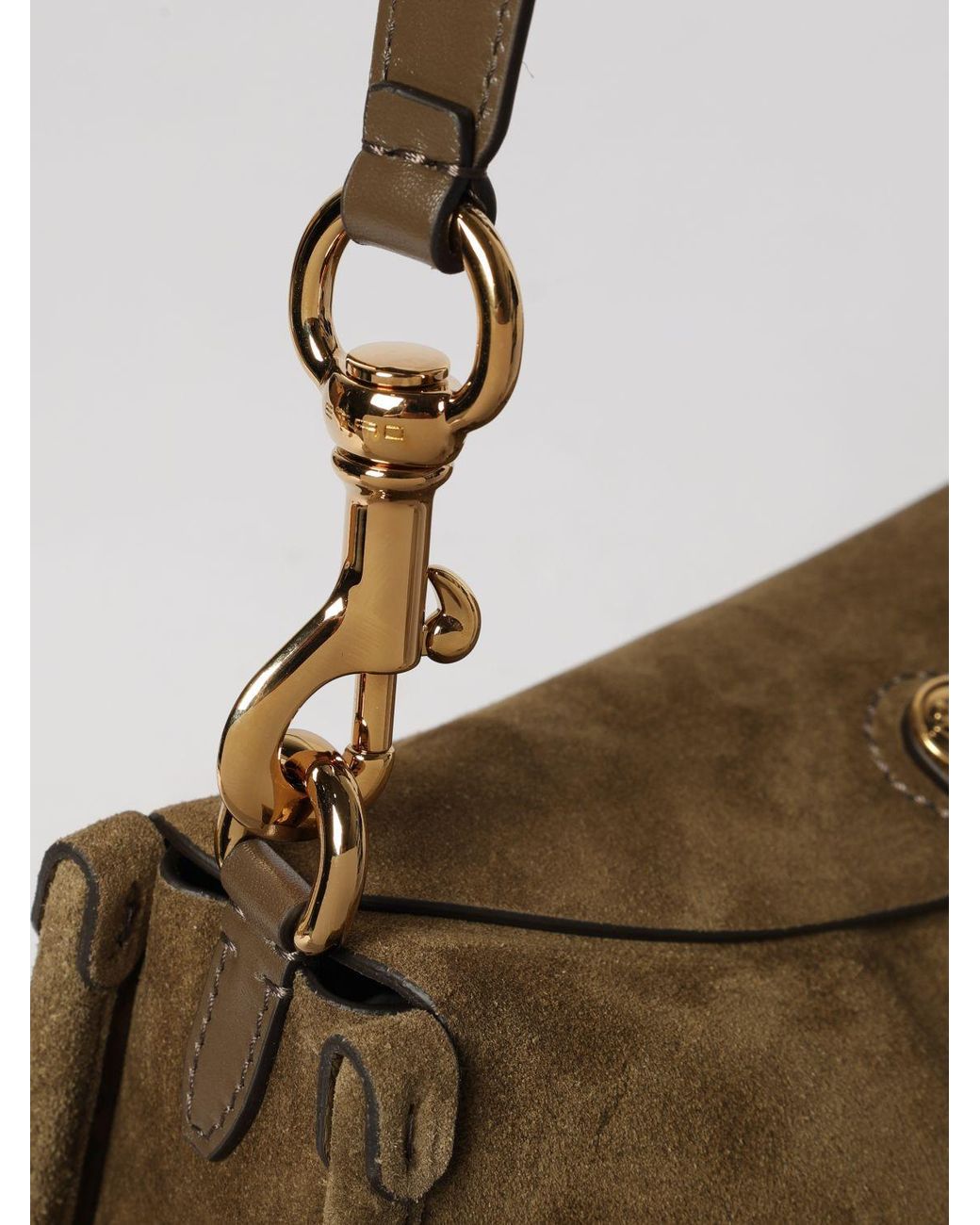 Etro Brown Pony Suede Shoulder Bag With Pegaso Logo Buckle