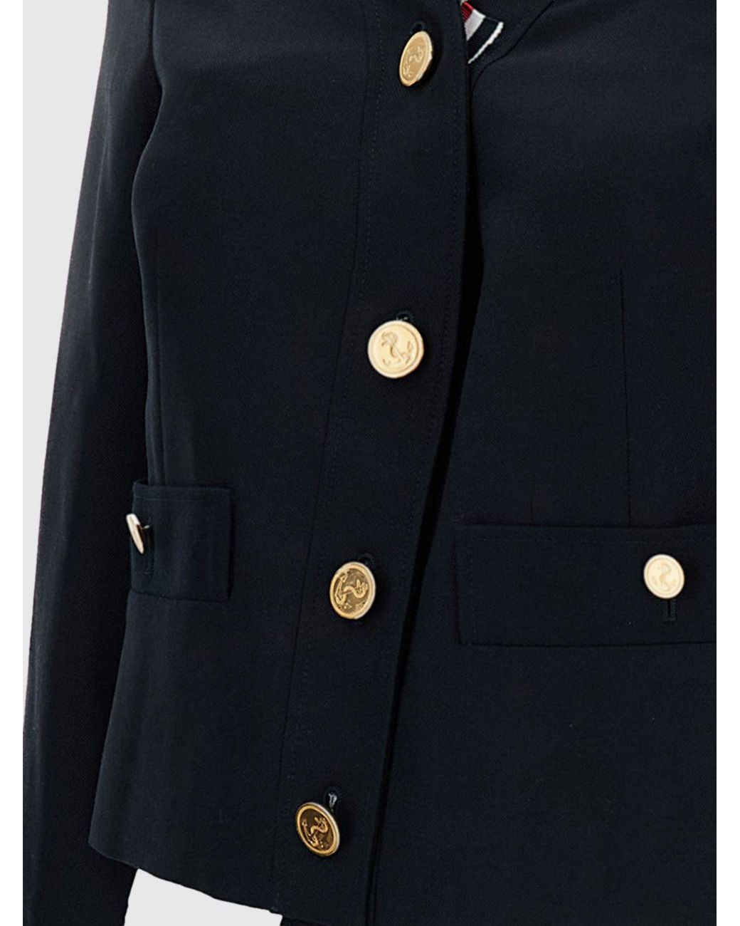 Thom Browne Blue Cropped Slim Fit Blazer