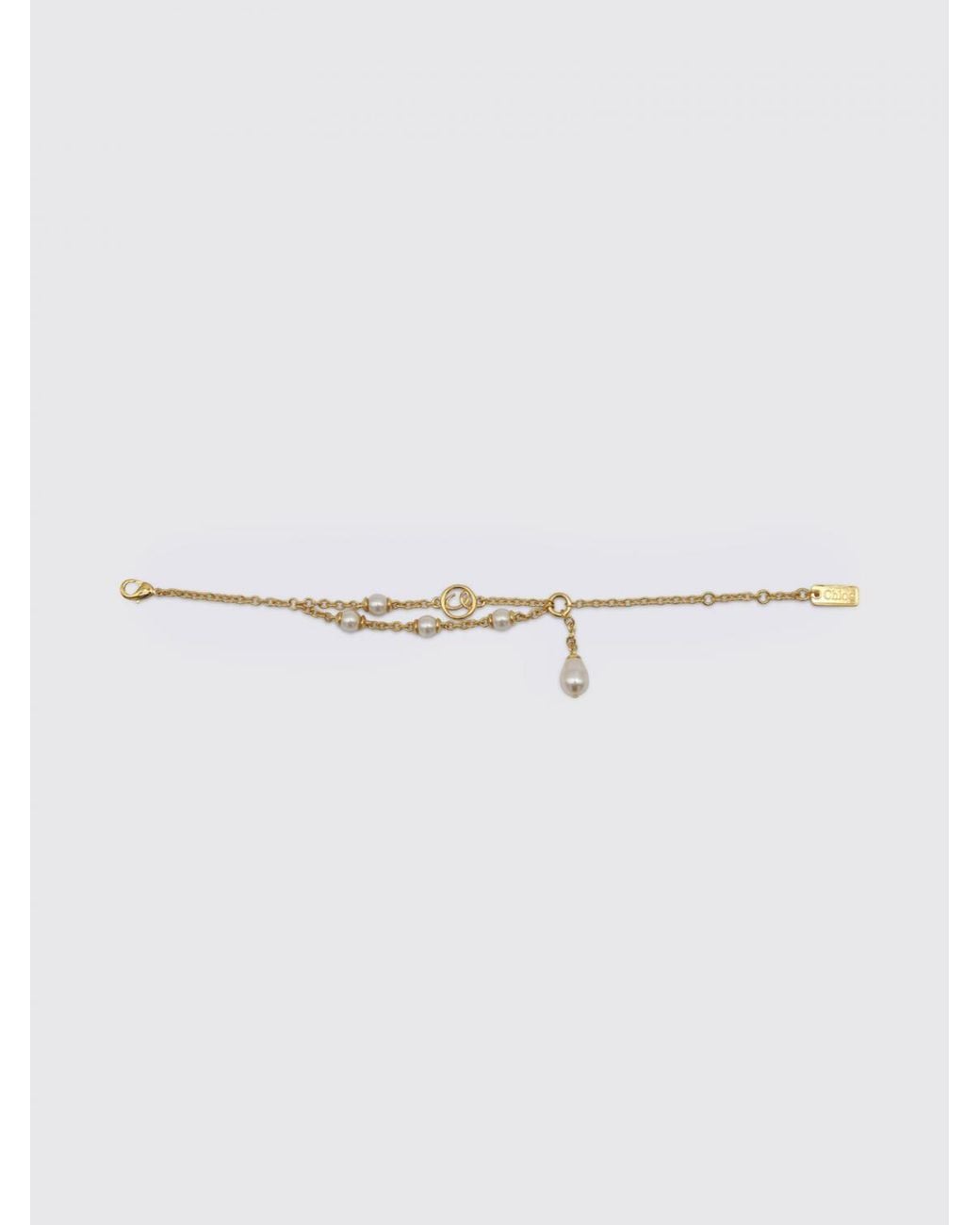 Chloé White ChloÉ Brass Bracelet With Synthetic Pearls