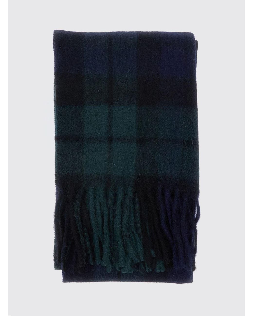 Barbour Blue Tartan Pattern Scarf for men