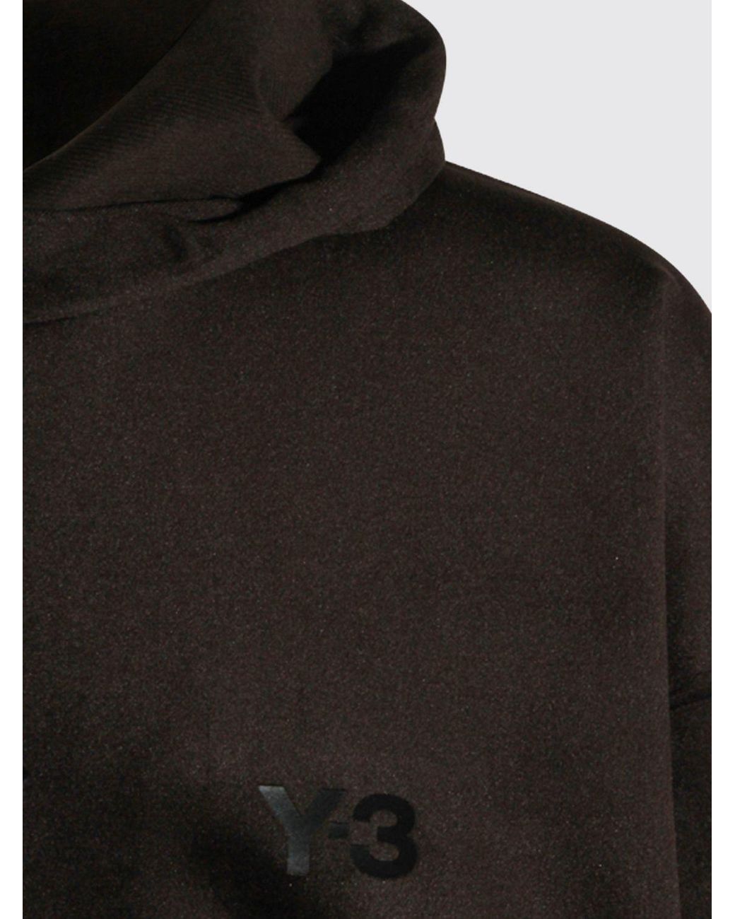 Y-3 Black Velvet Hoodie With Drawstring And Kangaroo Pocket for men