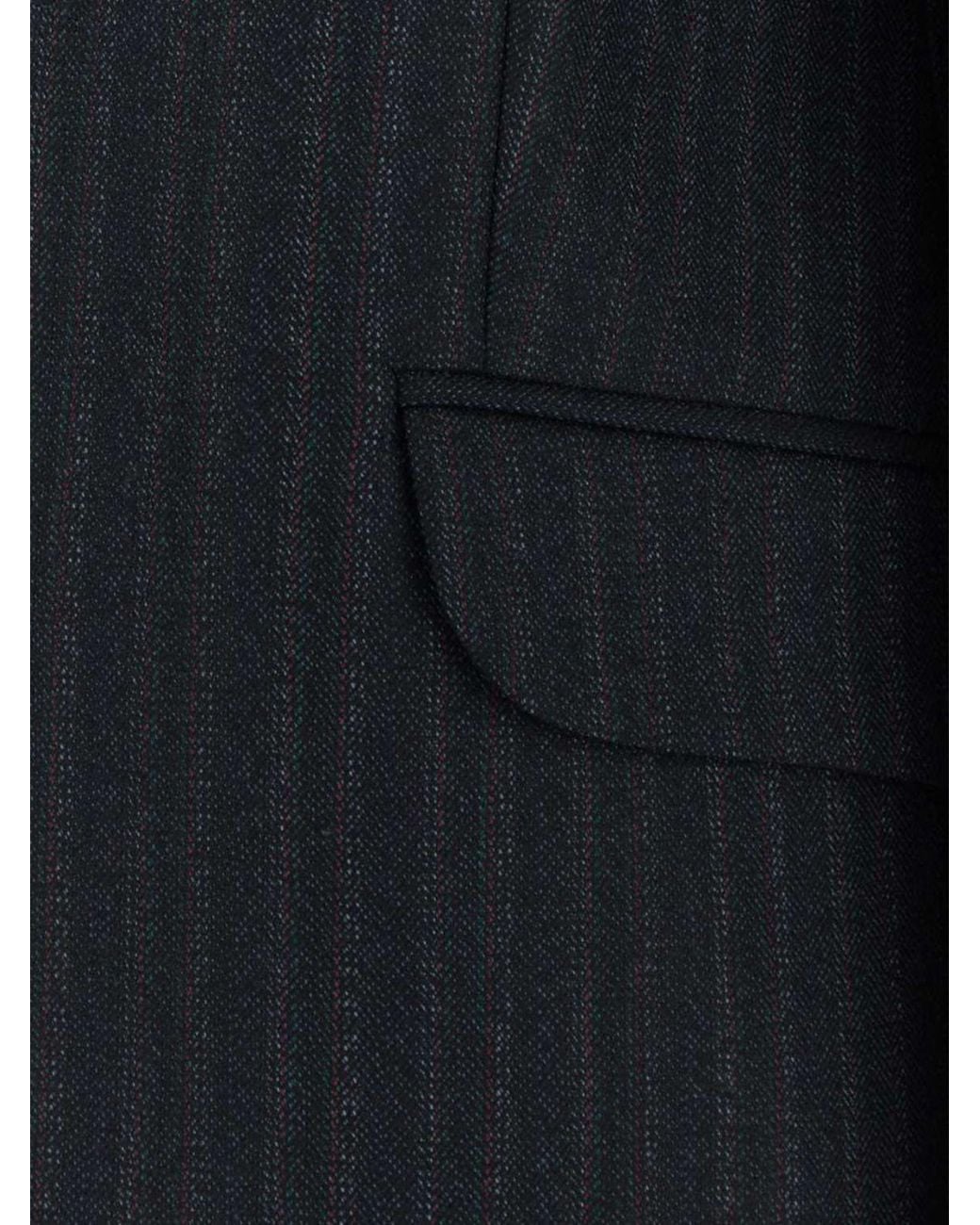 Jil Sander Blue Pinstriped Wool Single-Breasted Blazer