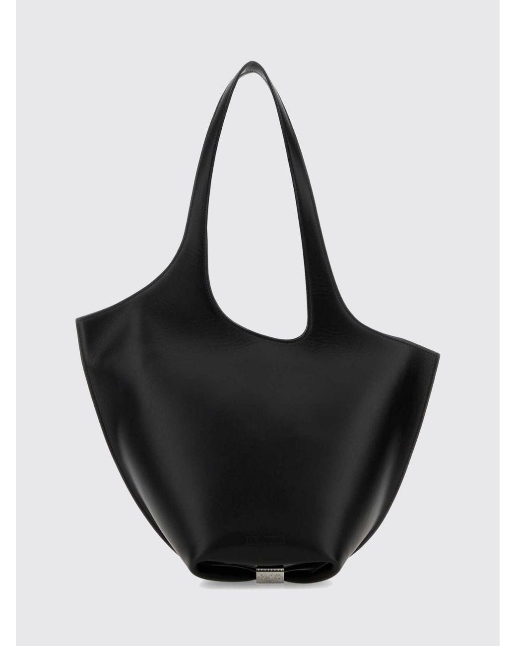 The Attico Black La Scoop Calfskin Shoulder Bag