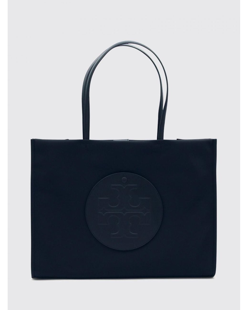 Tory Burch Blue Ella Recycled Nylon Tote Bag With Double Handle And Tonal Logo