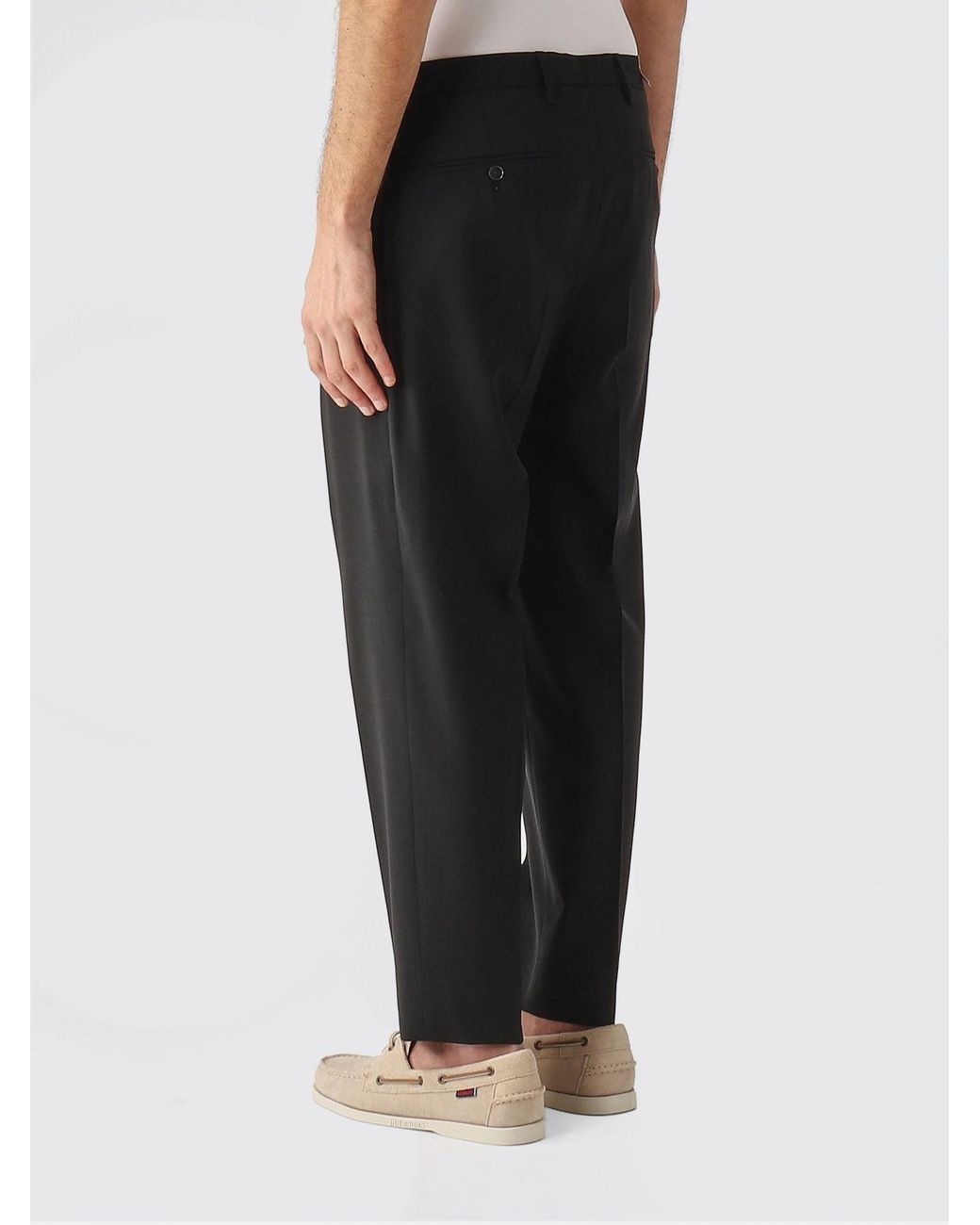 Briglia 1949 Black Virgin Wool Portobello Trousers for men