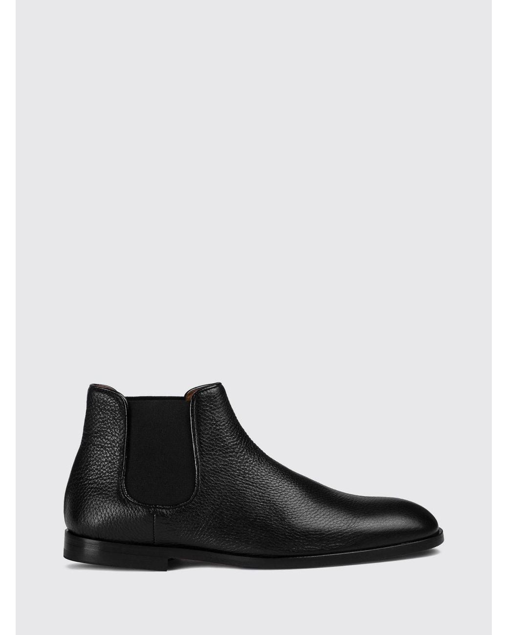 Doucal's Black Deer Skin Chelsea Boots With Elasticated Ankle for men