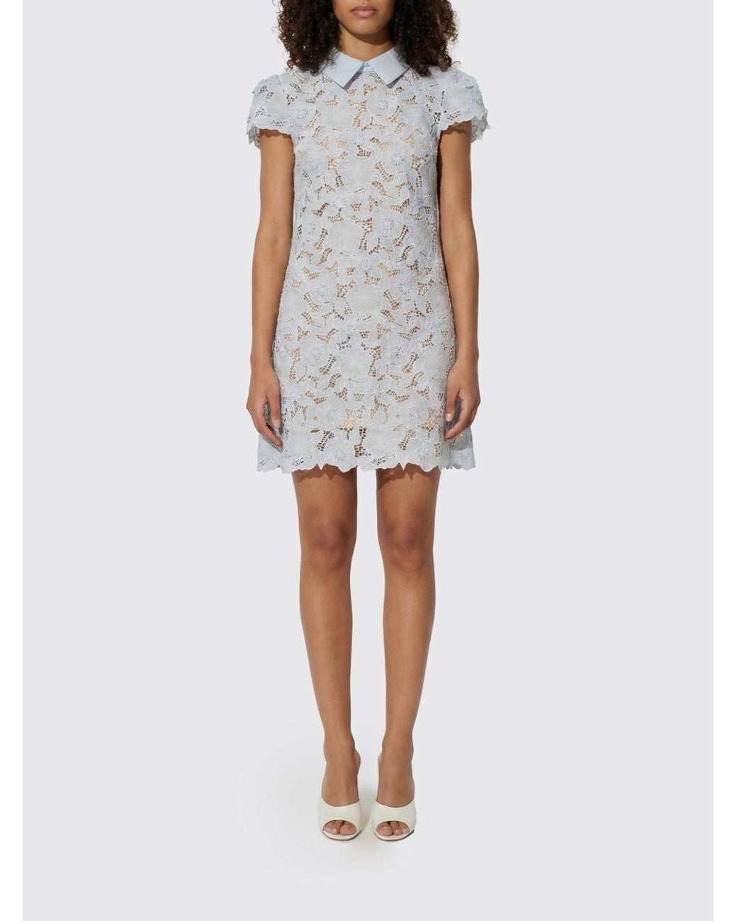 Self-Portrait White Macramé Dress