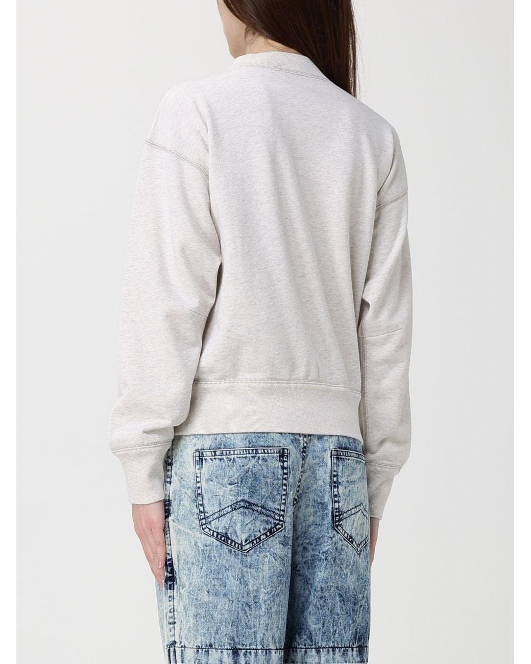 Isabel Marant Gray Moby Cotton Logo Sweatshirt