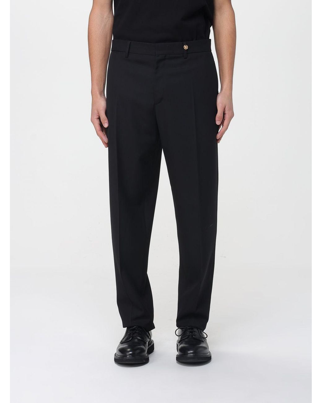 Versace Black Wool Trousers for men