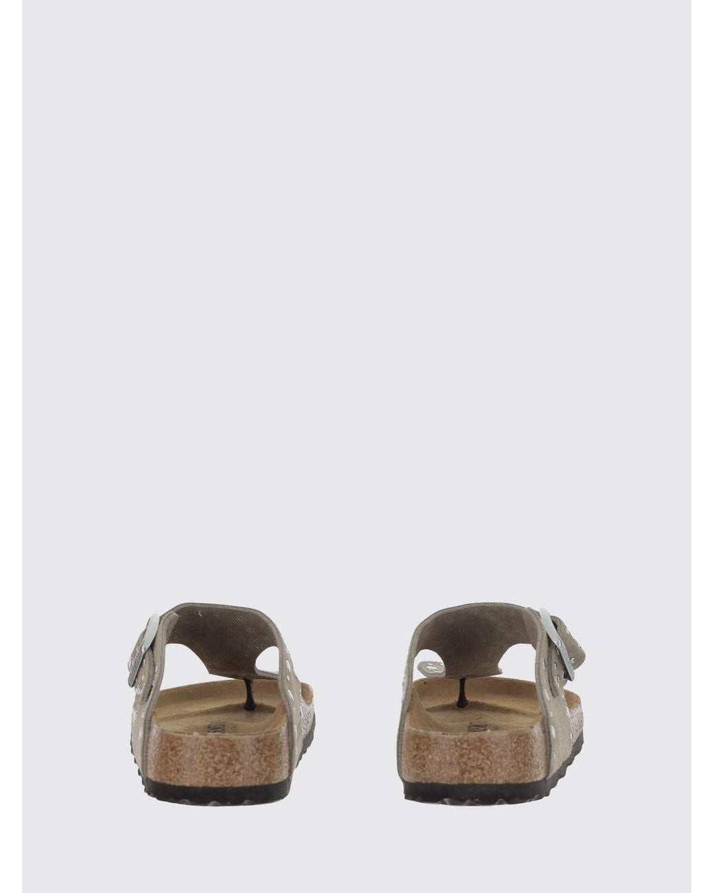 Birkenstock White Gizeh Rivet Suede Sandal With Studs