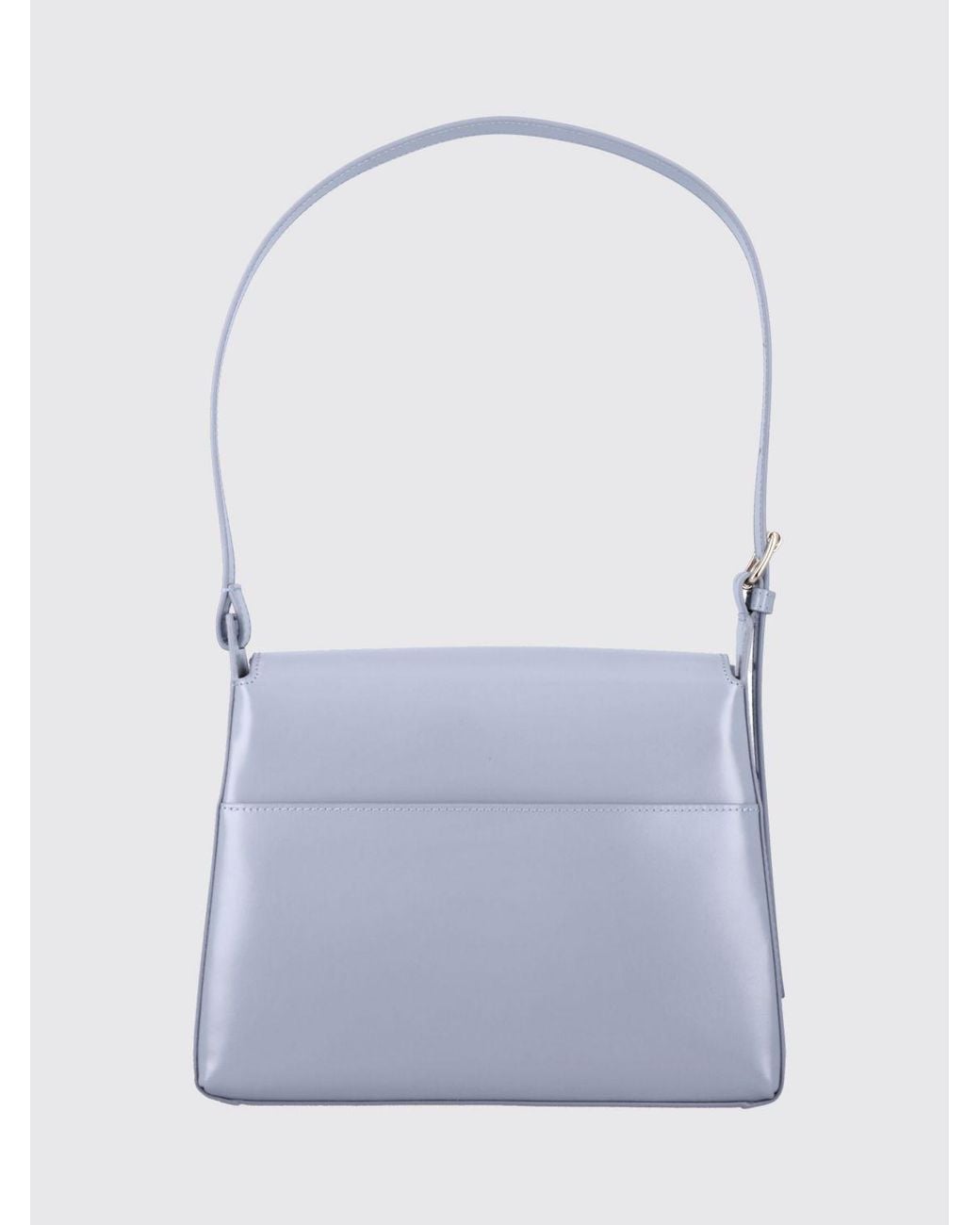 A.P.C. White Virginie Smooth Leather Shoulder Bag With Flap Closure