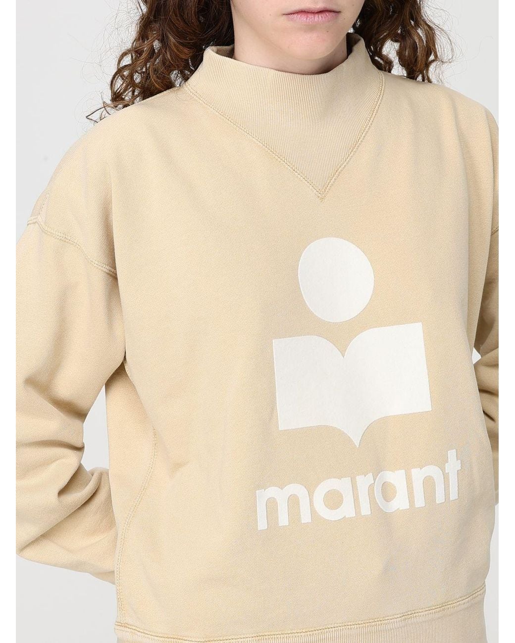 Isabel Marant Natural Moby Cotton Logo Sweatshirt