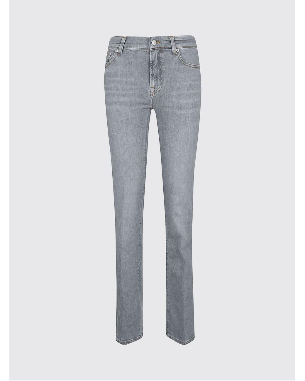 7 For All Mankind Blue High-Waisted Skinny Jeans