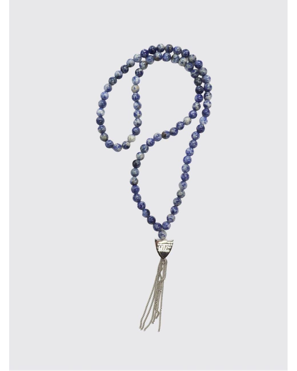 HTC White Metal Necklace With Colourful Stones And Crystals for men