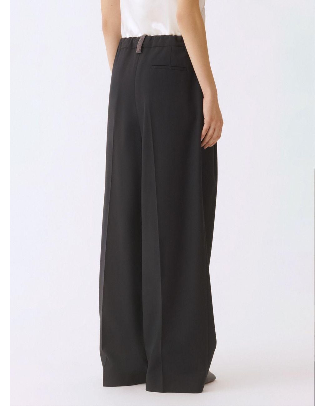 Fabiana Filippi Black Wide-Leg Viscose Blend Trousers