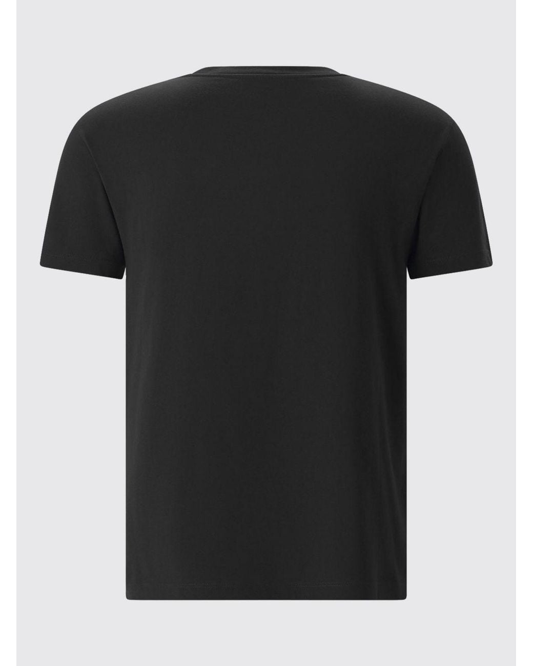 Valentino Garavani Black Vlogo Signature Cotton Crewneck T-Shirt for men