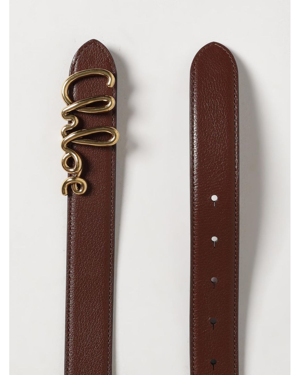 Chloé Brown ChloÉ Iconic Smooth Calfskin Belt With C Logo Buckle