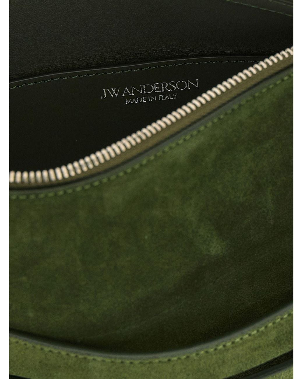 J.W. Anderson Green Loafer Mini Leather And Suede Handbag With Contrast Stitching