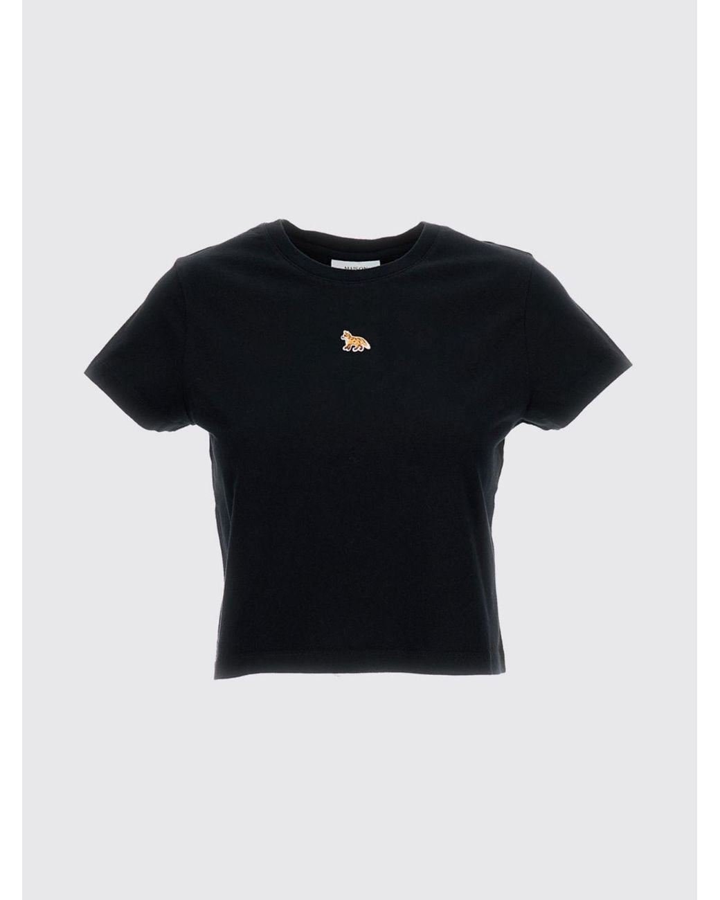 Maison Kitsuné Blue Maison KitsunÉ Cotton Crop T-Shirt With Logo