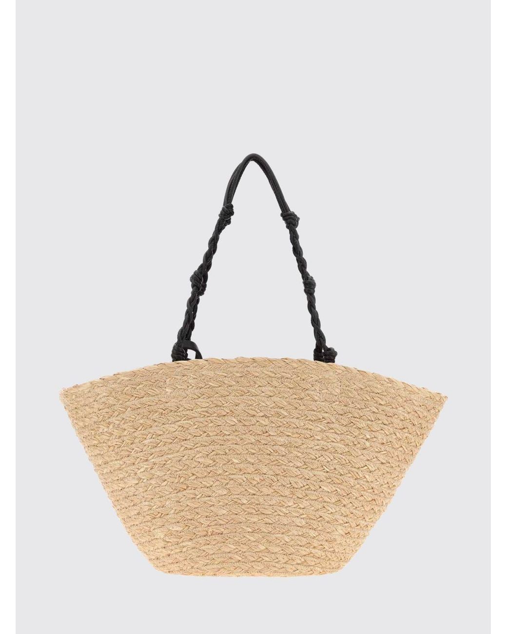 Jil Sander Natural Small Tangle Raffia Tote Bag With Braided Handle