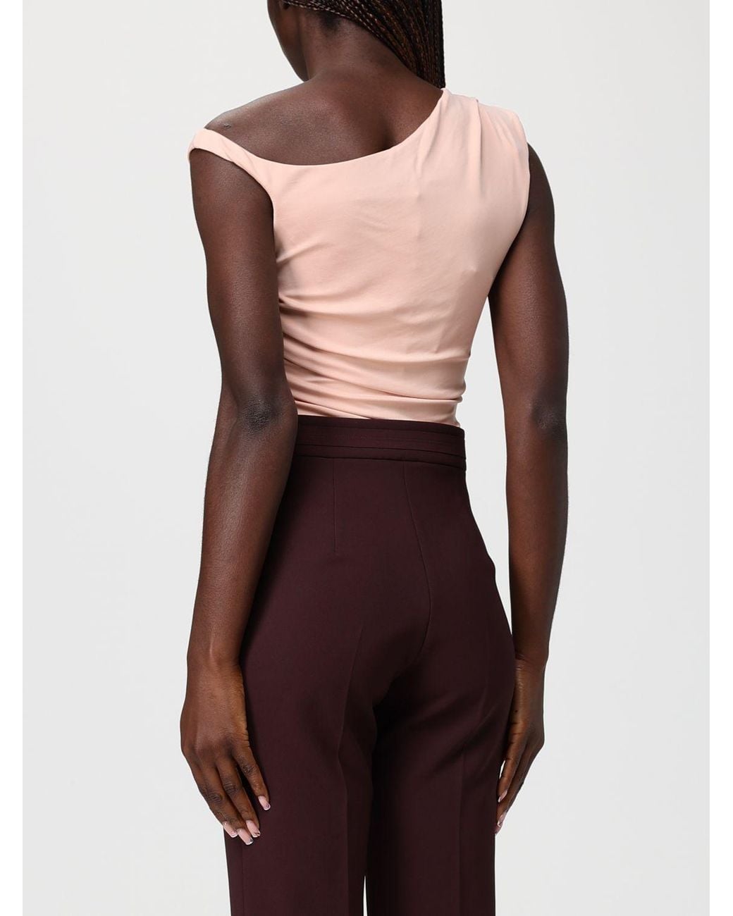 Elisabetta Franchi Red Draped Bodysuit