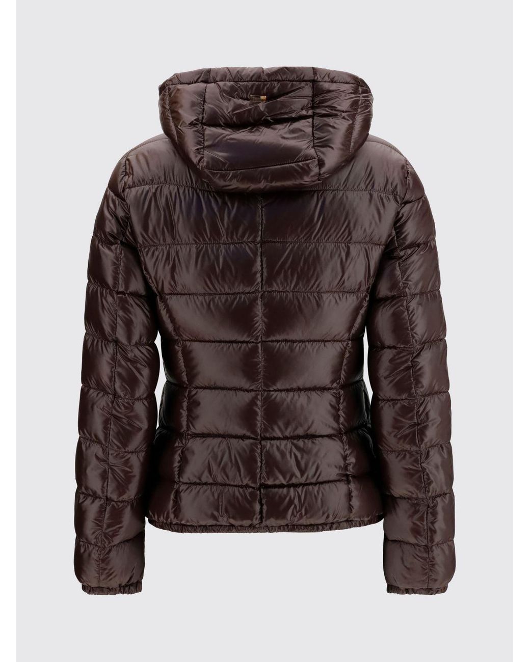 Herno Brown Slim Fit Waterproof Nylon Down Jacket With Hood And Metal Zip