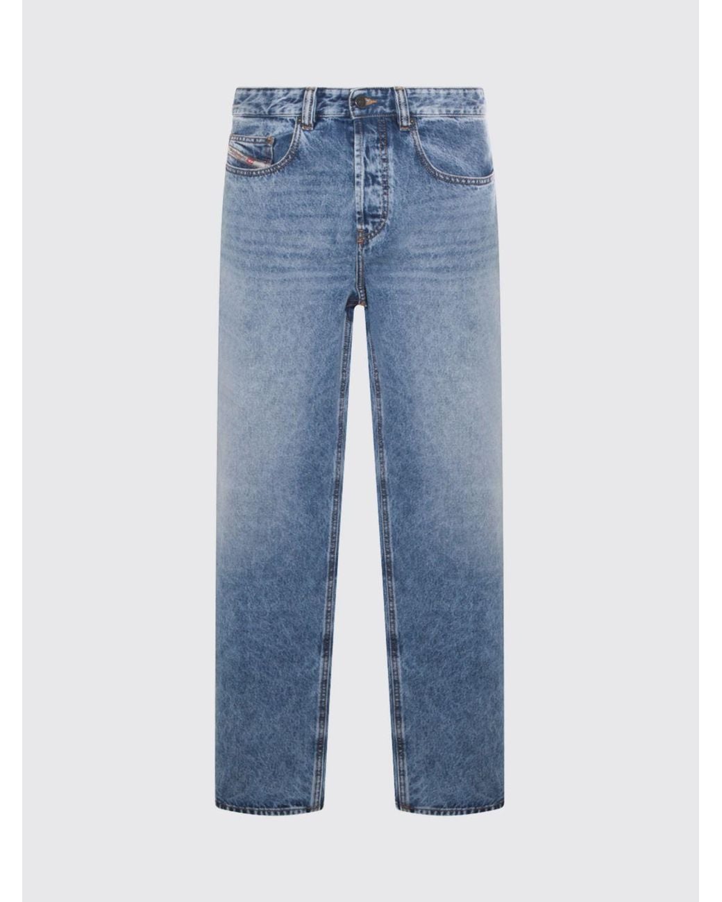 DIESEL Blue D-Macro Straight Jeans for men