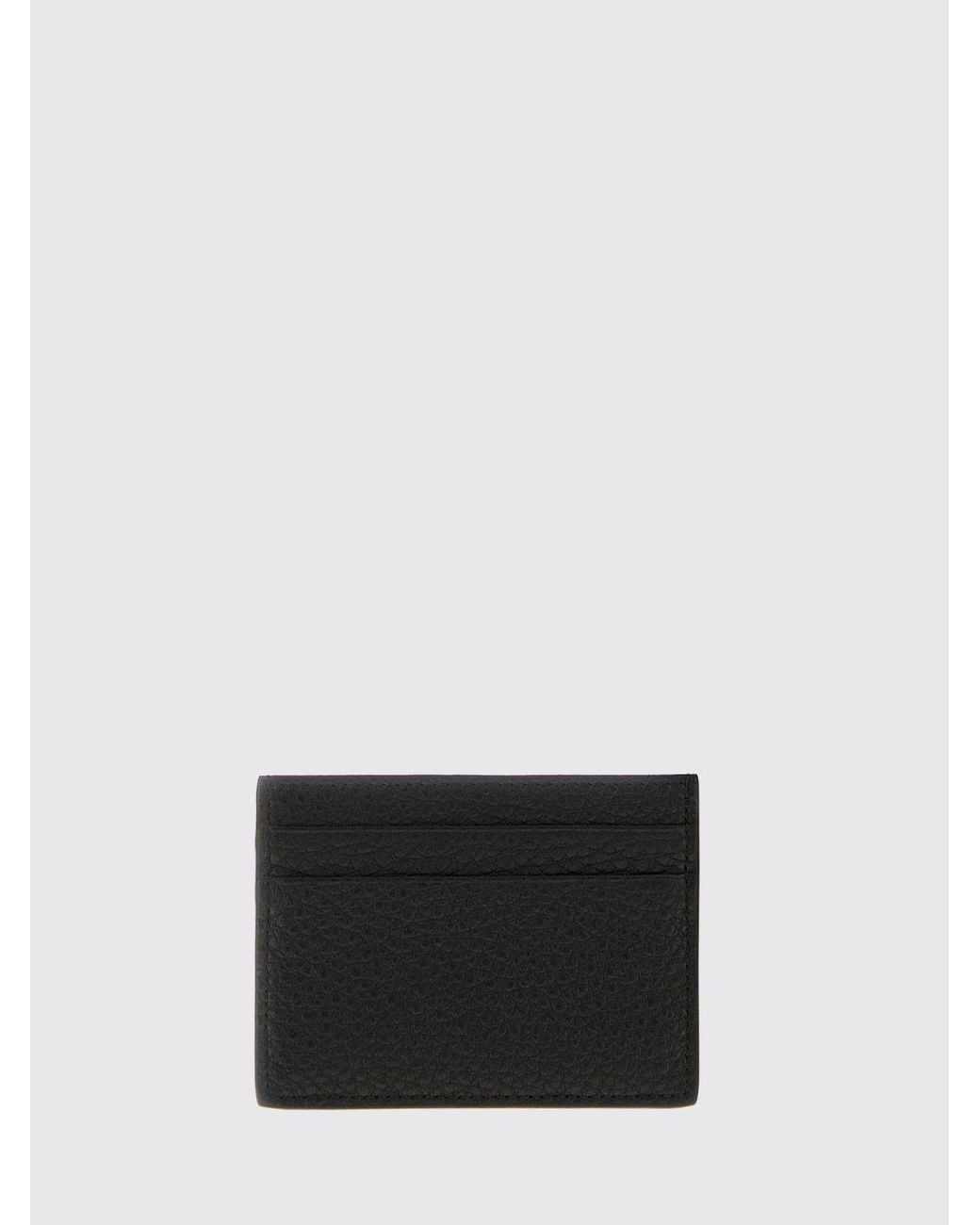 Dolce & Gabbana White Dolce &Amp Gabbana Grained Leather Monogram Card Holder With Dg Logo
