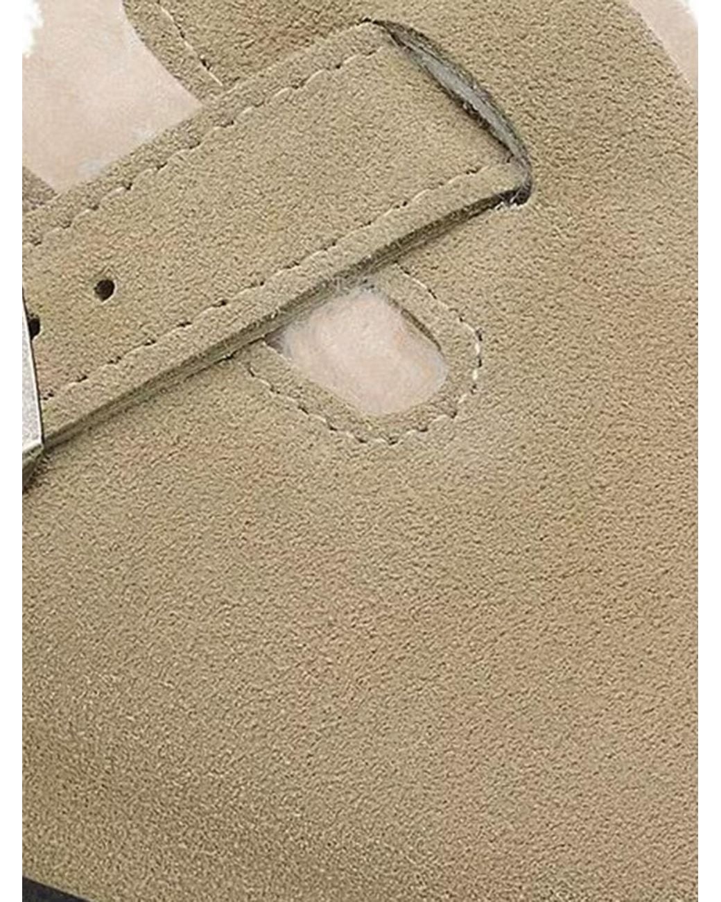 Birkenstock White Boston Suede Mules With Shearling Lining And A Round Toe for men