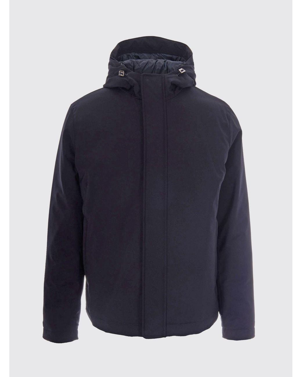 Herno Blue Hooded Padded Windbreaker Jacket for men